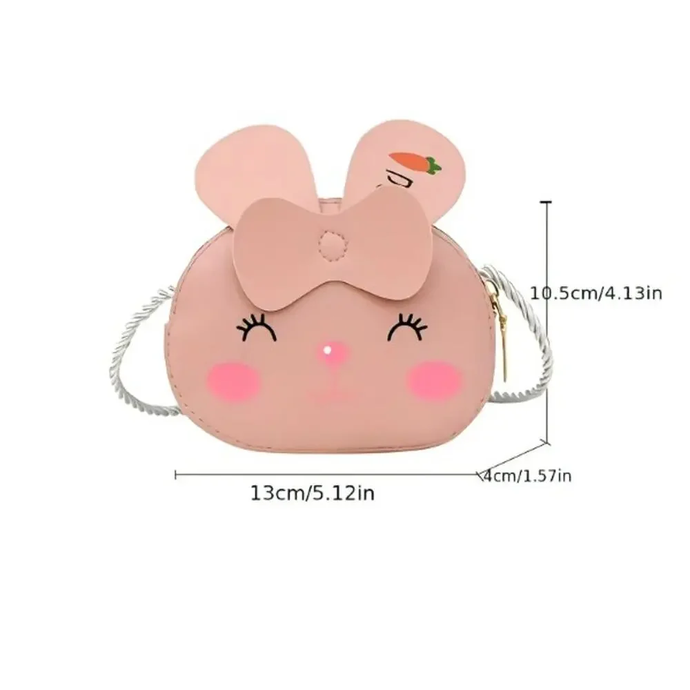 Adorable Girls Mini Pink Rabbit Purse‎ NWOT Vegan Leather crossbody coin